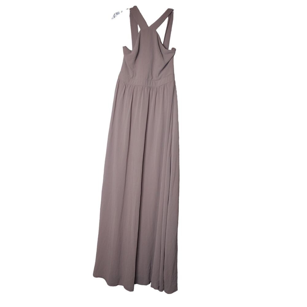 Lulus Air of Romance Taupe Maxi Dress NWT Size Medium Lined Zip Sleeveless